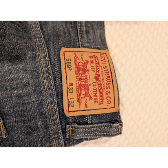 Levi’s 569 Jeans – Size 33x32, Loose Straight Fit, Dark Wash, Made in Mexico - Picture 3 of 5